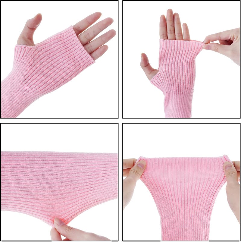 Tongcloud Arm Warmers Winter Fingerless Long Gloves for Women for Women with Thumb Hole - Image 4